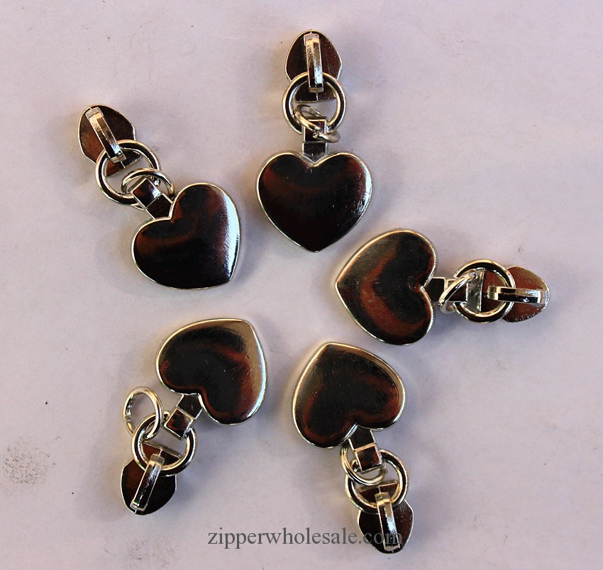 heart shape zipper sliders and pullers wholesale