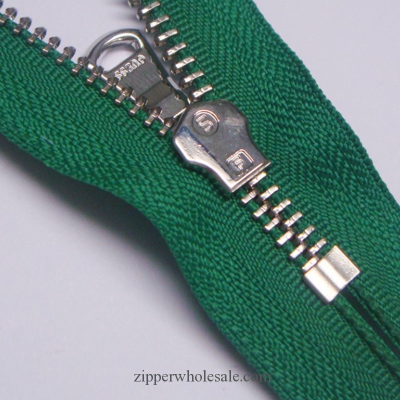 shiny nickel plated metal zippers wholesale