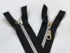 silver nylon zippers with silver sliders pulls