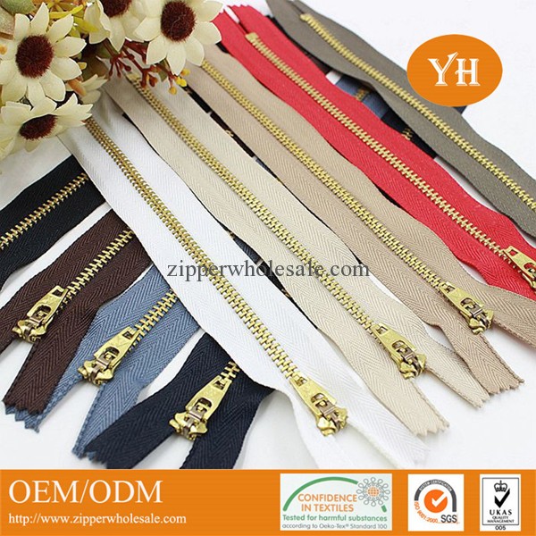 wholesale metal zippers for pants jeans with YG slider