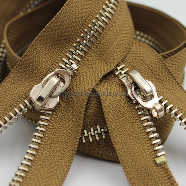 gold polished metal zippers wholesale