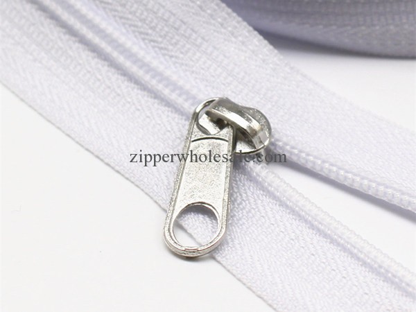 YaHoGa #3 White Nylon Coil Zippers By The Yard Bulk